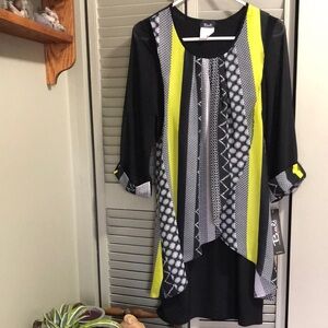 Bali Black and Yellow Tunic Dress NWT